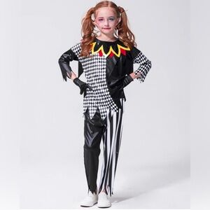Kali Harlequin Jester Costume - Black, White, and Yellow